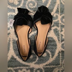 Brand new black velvet flats
